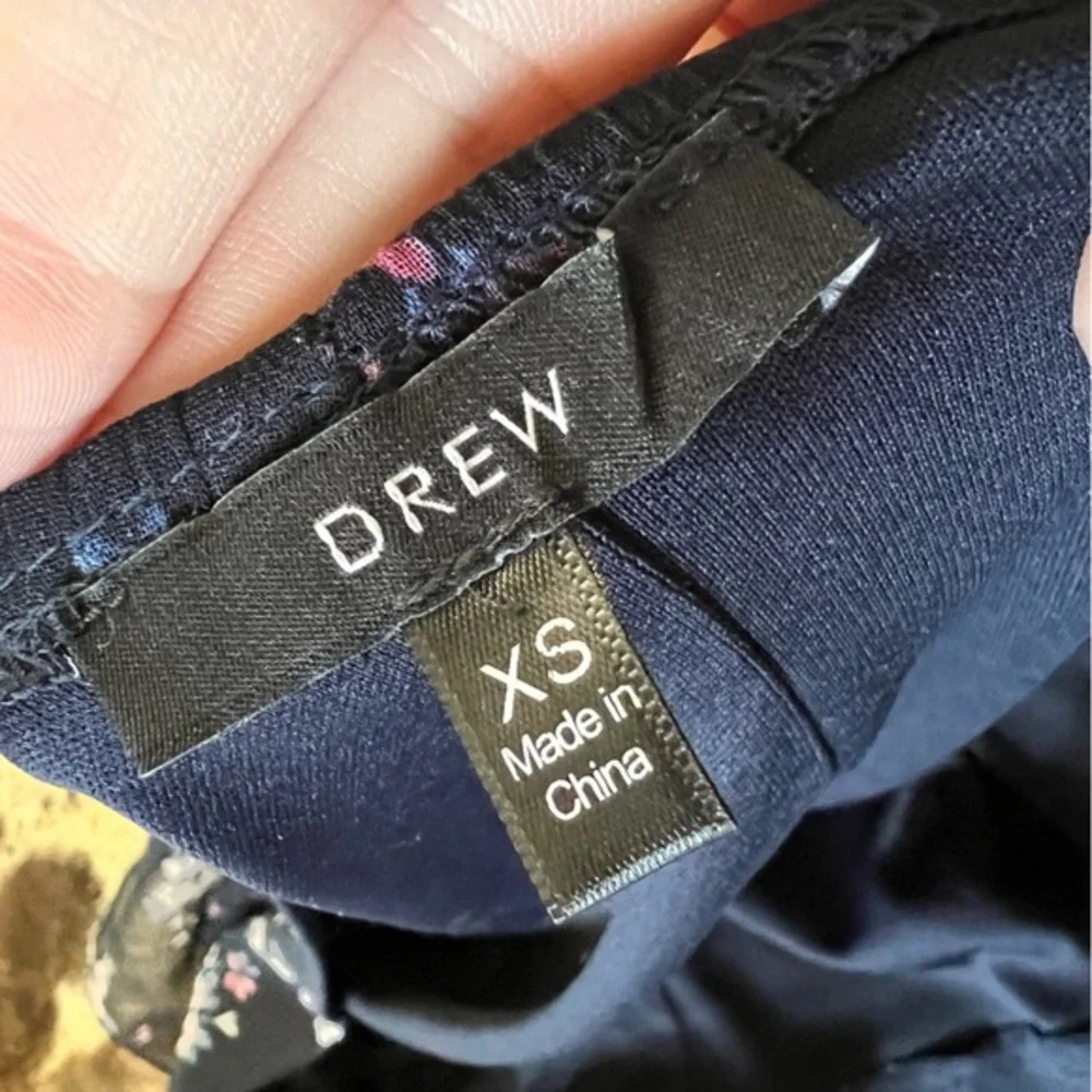 ANTHROPOLOGIE DREW Navy Floral High‎ Low Wrap Dress Size XS - Picture 7 of 10